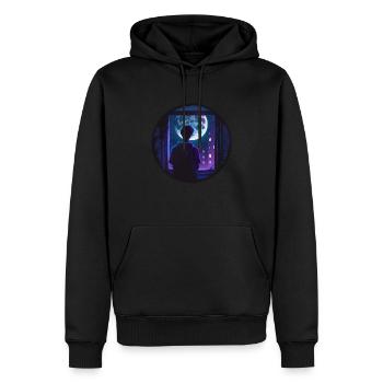Moon Boy - Men’s Premium Organic Hoodie - black - Front - Nico (187cm)