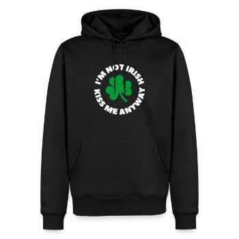 St. Patrick's Day - I'm not Irish - Kiss me anyway - Men’s Premium Organic Hoodie - black - Front - Nico (187cm)
