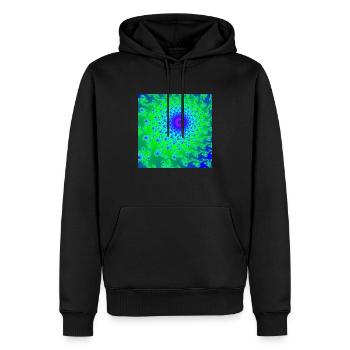 00013wirbel grünblau - Männer Premium Bio Hoodie - Schwarz - Vorne - Nico (187cm)