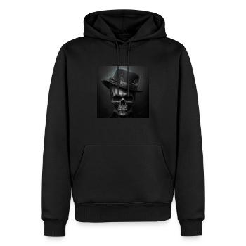 Crâne Noir Vintage - Sweat à capuche Premium bio Homme - noir - Devant - Nico (187cm)