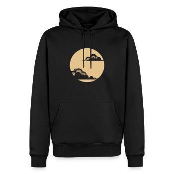 Nuages miroirs cosmiques - Sweat à capuche Premium bio Homme - noir - Devant - Nico (187cm)