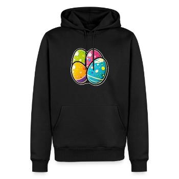 Happy Easter Eggs Easter Colorful Eggs Sticker Colors - Men’s Premium Organic Hoodie - black - Front - Nico (187cm)
