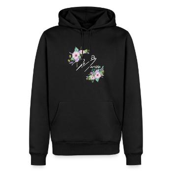 La mariée floral - Sweat à capuche Premium bio Homme - noir - Devant - Nico (187cm)