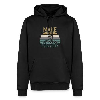 Make Earth Day every Day - Männer Premium Bio Hoodie - Schwarz - Vorne - Nico (187cm)