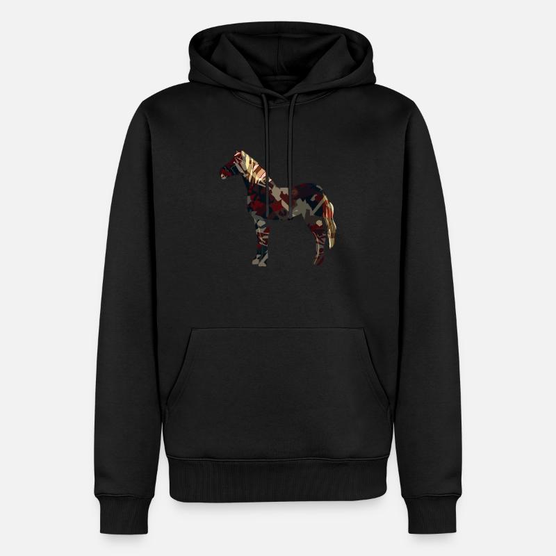 Cheval - Sweat à capuche Premium bio Homme - noir