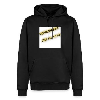 Homesaleor Spruch - Männer Premium Bio Hoodie - Schwarz - Vorne - Nico (187cm)