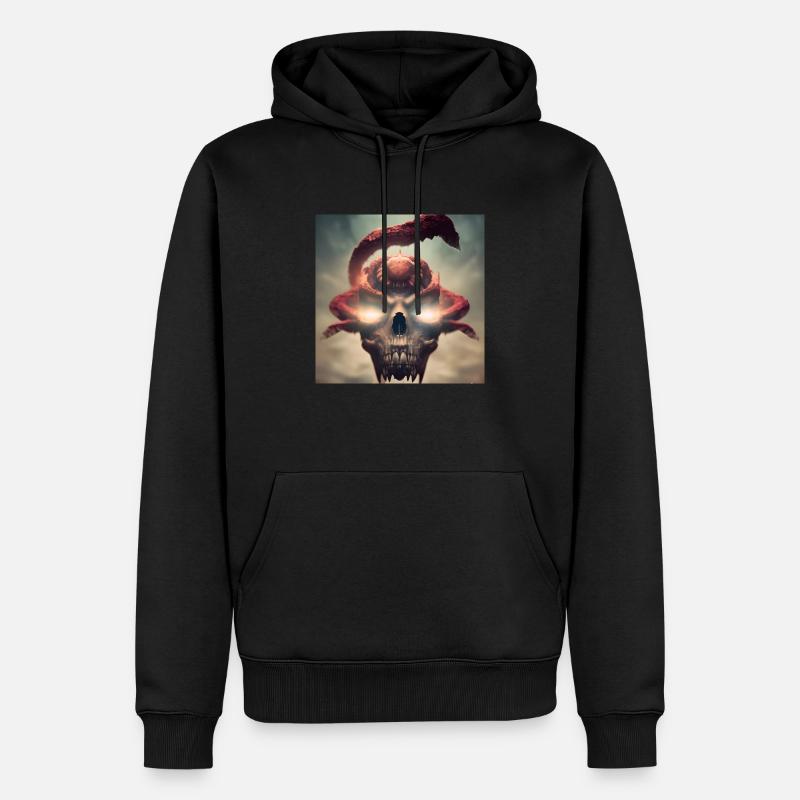 Art sombre - Crâne volant - Sweat à capuche Premium bio Homme - noir