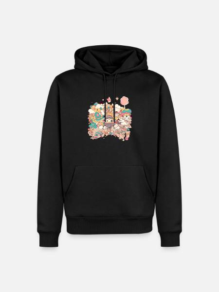 Trippy design - Sweat à capuche Premium bio Homme - noir