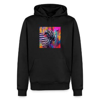 Abstract Rushing Zebra - Men’s Premium Organic Hoodie - black - Front - Nico (187cm)