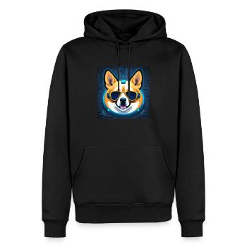 Cooler Corgi - Männer Premium Bio Hoodie - Schwarz - Vorne - Nico (187cm)