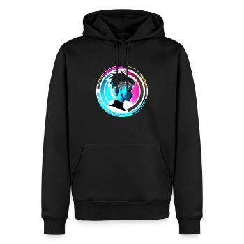 Avenir bleu - Sweat à capuche Premium bio Homme - noir - Devant - Nico (187cm)