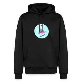 Bouddha avec bol chantant - Sweat à capuche Premium bio Homme - noir - Devant - Nico (187cm)