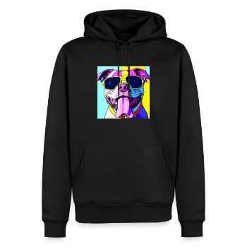 Dog with glasses - Men’s Premium Organic Hoodie - black - Front - Nico (187cm)