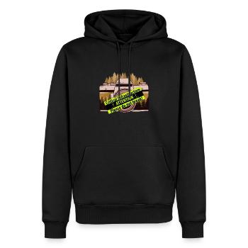 Die Fotokamera als Kritische Infrastruktur - Männer Premium Bio Hoodie - Schwarz - Vorne - Nico (187cm)