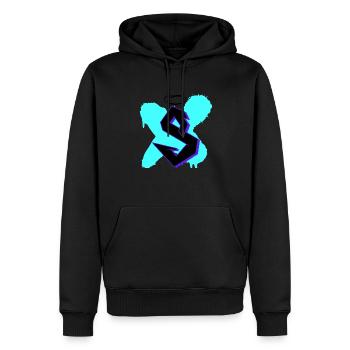 Logo s x - Sweat à capuche Premium bio Homme - noir - Devant - Nico (187cm)