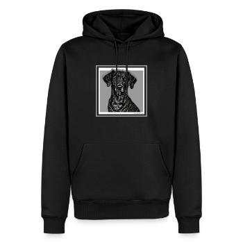 Souhaits d’anniversaire amoureux des chiens | Conception de chien - Sweat à capuche Premium bio Homme - noir - Devant - Nico (187cm)