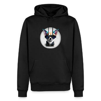 Steampunk Chihuahua - Sweat à capuche Premium bio Homme - noir - Devant - Nico (187cm)