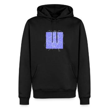 Gesichtslinie lila - Männer Premium Bio Hoodie - Schwarz - Vorne - Nico (187cm)