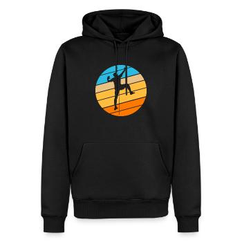Alpinisme Bloc Retro Grimpeur - Sweat à capuche Premium bio Homme - noir - Devant - Nico (187cm)