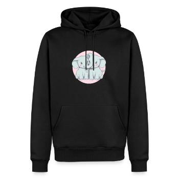 Liebende Elefanten - Eine romantische Illustration - Männer Premium Bio Hoodie - Schwarz - Vorne - Nico (187cm)