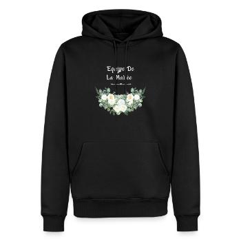 Équipe de la mariée floral - Sweat à capuche Premium bio Homme - noir - Devant - Nico (187cm)