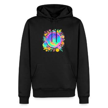 Fleurs hypnotiques - Sweat à capuche Premium bio Homme - noir - Devant - Nico (187cm)