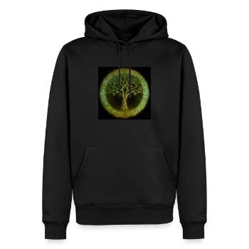 Celtic Tree of Life - Men’s Premium Organic Hoodie - black - Front - Nico (187cm)