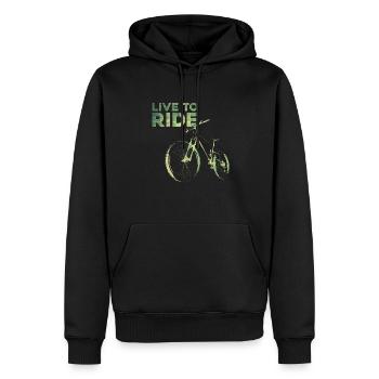 Vivre pour rouler - Sweat à capuche Premium bio Homme - noir - Devant - Nico (187cm)