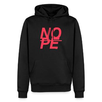NOPE - sei kein Ja - Sager! - Männer Premium Bio Hoodie - Schwarz - Vorne - Nico (187cm)
