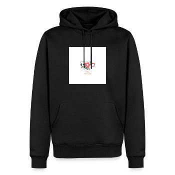 Tea Please - Men’s Premium Organic Hoodie - black - Front - Nico (187cm)
