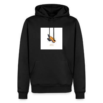 Drive Please - Men’s Premium Organic Hoodie - black - Front - Nico (187cm)