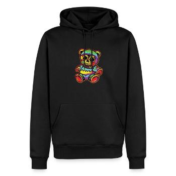 Horror Gruseliger Bär Halloween Jack-o'-Laterne Bär - Männer Premium Bio Hoodie - Schwarz - Vorne - Nico (187cm)