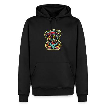 Horror Gruselbären Halloween Zombear - Männer Premium Bio Hoodie - Schwarz - Vorne - Nico (187cm)