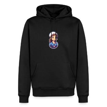 Infirmière - Sweat à capuche Premium bio Homme - noir - Devant - Nico (187cm)