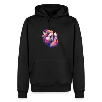 Bulldogge - Männer Premium Bio Hoodie - Schwarz - Vorne - Nico (187cm)