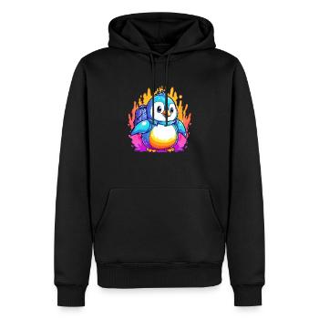 Pingouin en mouvement - Sweat à capuche Premium bio Homme - noir - Devant - Nico (187cm)