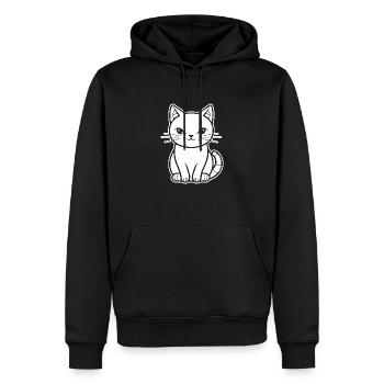 Chat chaton chaton dame - Sweat à capuche Premium bio Homme - noir - Devant - Nico (187cm)