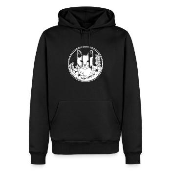 Chat chaton chaton dame - Sweat à capuche Premium bio Homme - noir - Devant - Nico (187cm)