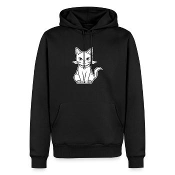 Chat chaton chaton dame - Sweat à capuche Premium bio Homme - noir - Devant - Nico (187cm)