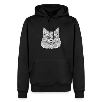 Chat chaton chaton dame - Sweat à capuche Premium bio Homme - noir - Devant - Nico (187cm)