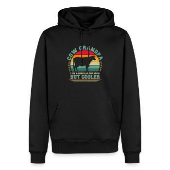 Kuh-Opa wie ein normaler Opa Vatertag - Männer Premium Bio Hoodie - Schwarz - Vorne - Nico (187cm)