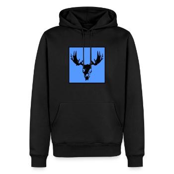 Moose sake - Men’s Premium Organic Hoodie - black - Front - Nico (187cm)