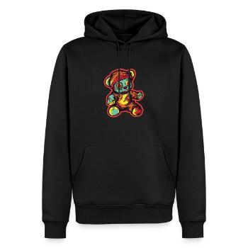 Horreur Effrayant Ours Halloween Chucky Bear - Sweat à capuche Premium bio Homme - noir - Devant - Nico (187cm)