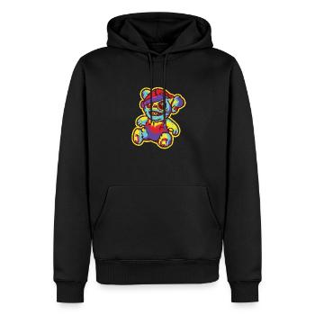 Lustiger Horror Gruseliger Bär Polterbär - Männer Premium Bio Hoodie - Schwarz - Vorne - Nico (187cm)