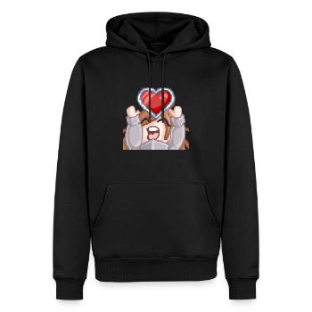 Pillowg1rl Emote mit Herz - Männer Premium Bio Hoodie - Schwarz - Vorne - Nico (187cm)