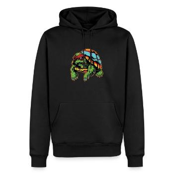 Horror Zombie Scary vintage Turtle Design - Men’s Premium Organic Hoodie - black - Front - Nico (187cm)