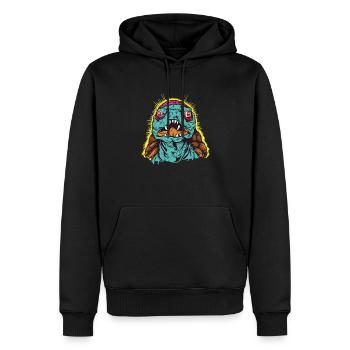 Horror Scary Zombie Vintage Turtle - Men’s Premium Organic Hoodie - black - Front - Nico (187cm)