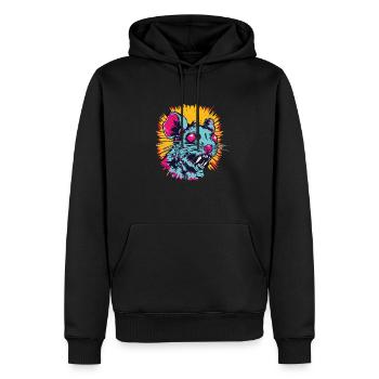 Horror Scary Retro Vintage Zombie Rat - Men’s Premium Organic Hoodie - black - Front - Nico (187cm)