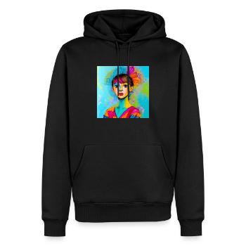Fille colorée - Sweat à capuche Premium bio Homme - noir - Devant - Nico (187cm)