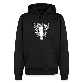 Crâne de vache Boho - Sweat à capuche Premium bio Homme - noir - Devant - Nico (187cm)